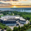 aerial over nearby water