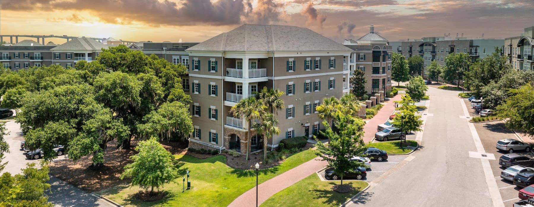 exterior of buildings with nearby landscaping