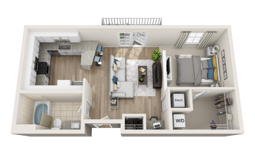 3D floor plan of unit