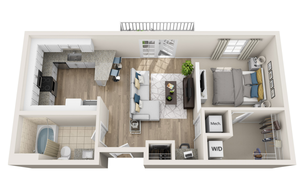 3d floor plan of unit