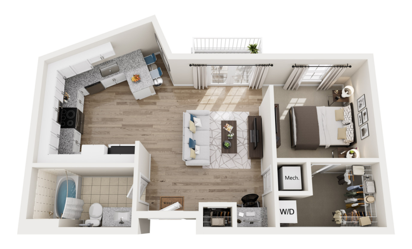 3D floor plan of unit