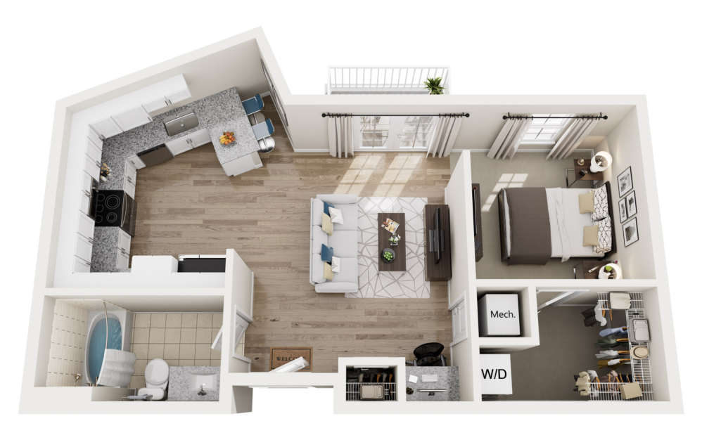 3d floor plan of unit