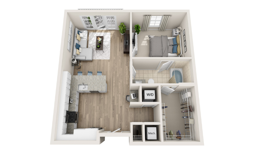 3D floor plan of unit