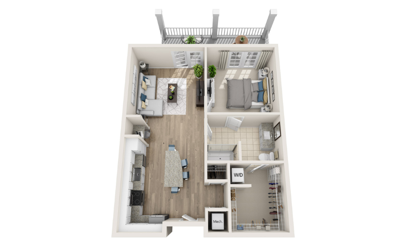 3D floor plan of unit