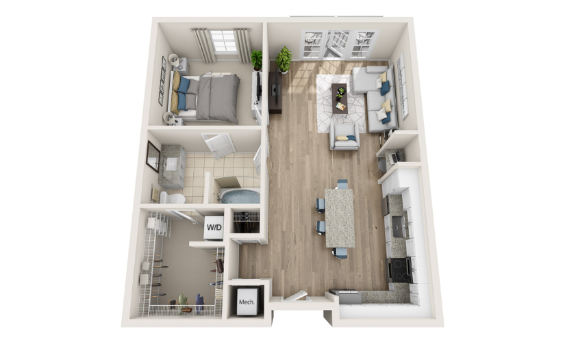 3D floor plan of unit