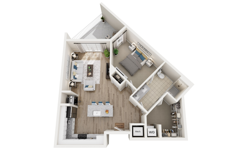 3D floor plan of unit