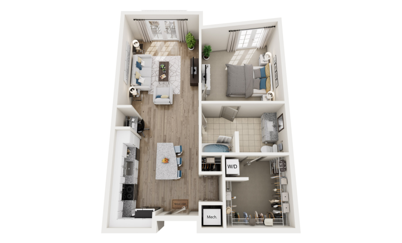 3D floor plan of unit