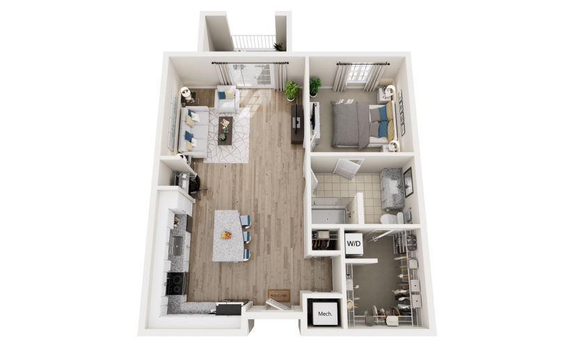 3D floor plan of unit