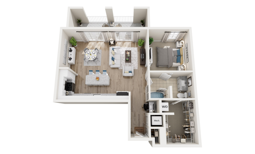 3D floor plan of unit