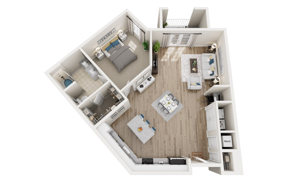 3d floor plan of unit