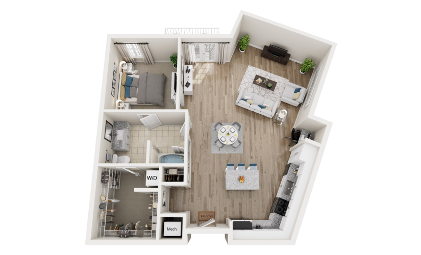 3D floor plan of unit