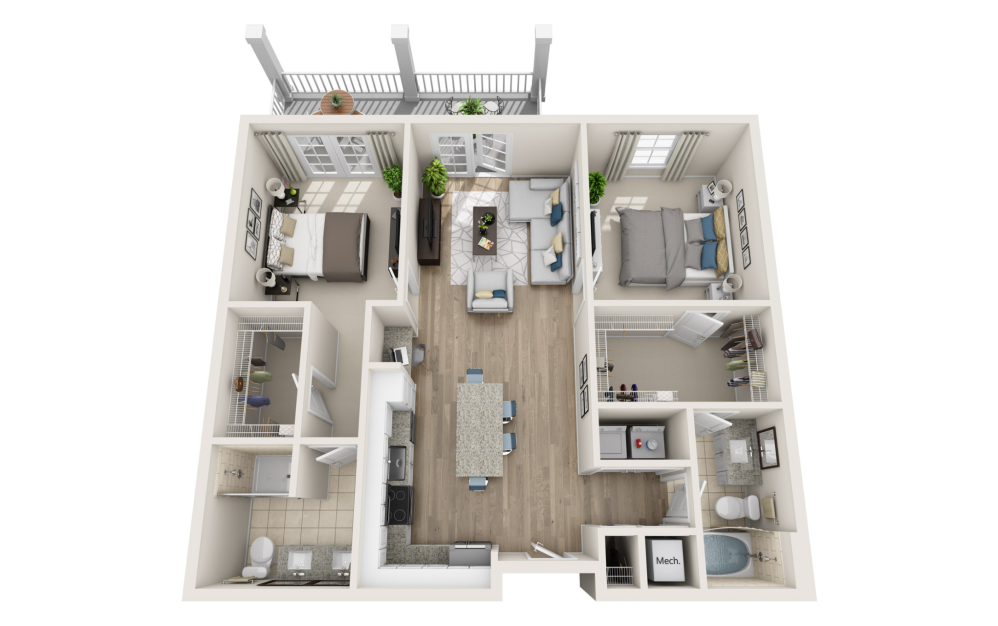 3d floor plan of unit