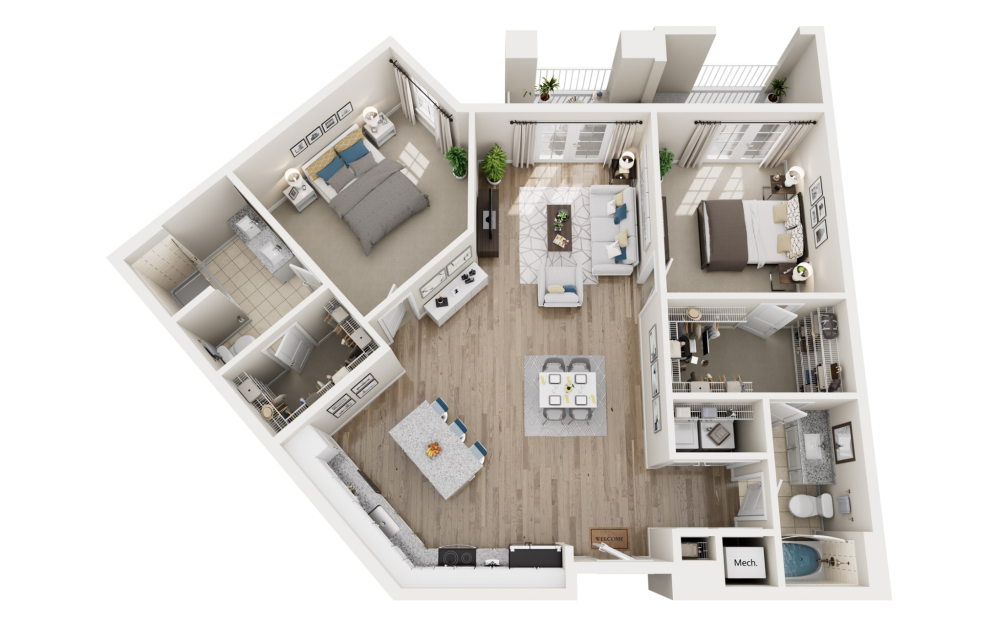 3d floor plan of unit
