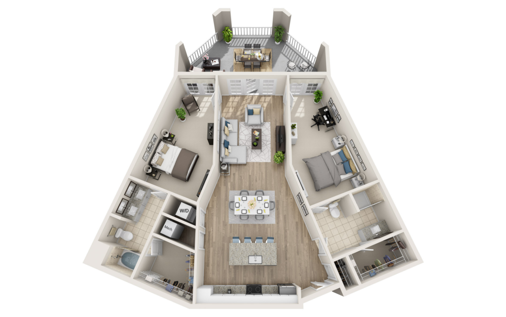 3d floor plan of unit