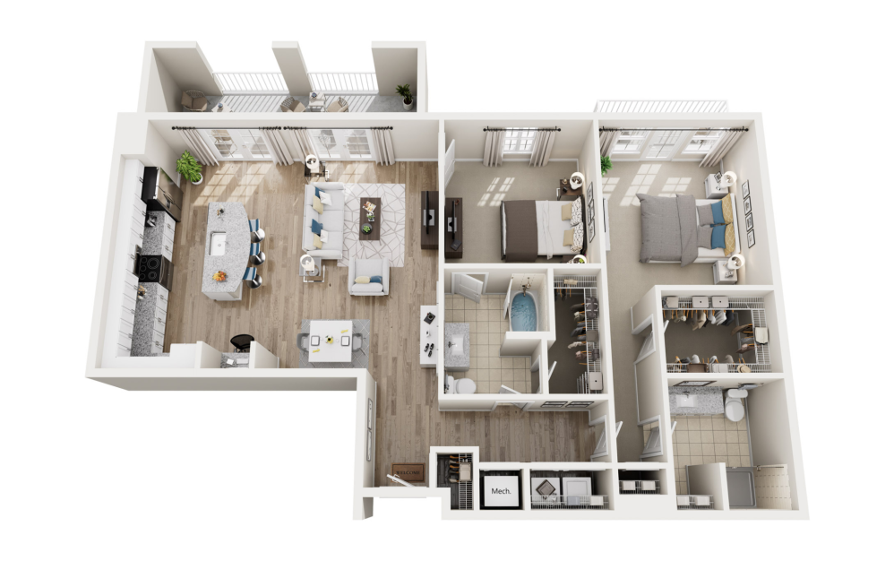 3d floor plan of unit