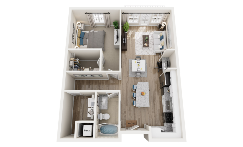 3D floor plan of unit