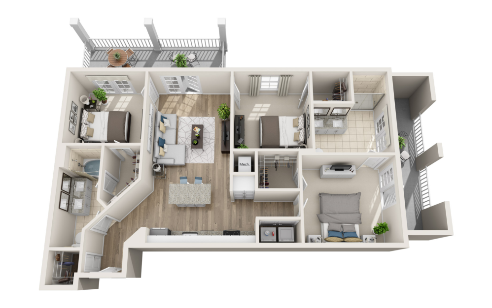 3d floor plan of unit