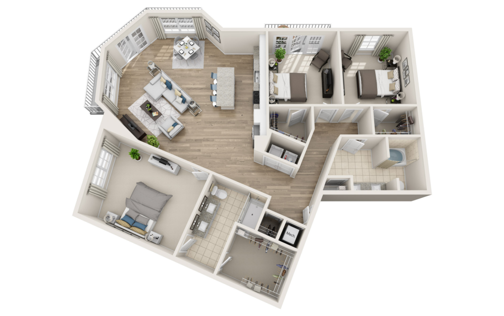 3d floor plan of unit