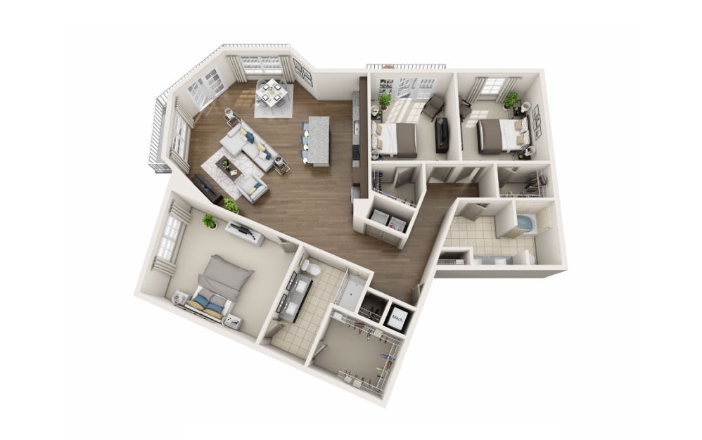 Wentworth - 3 bedroom floorplan layout with 2 bathrooms and 1654 square feet